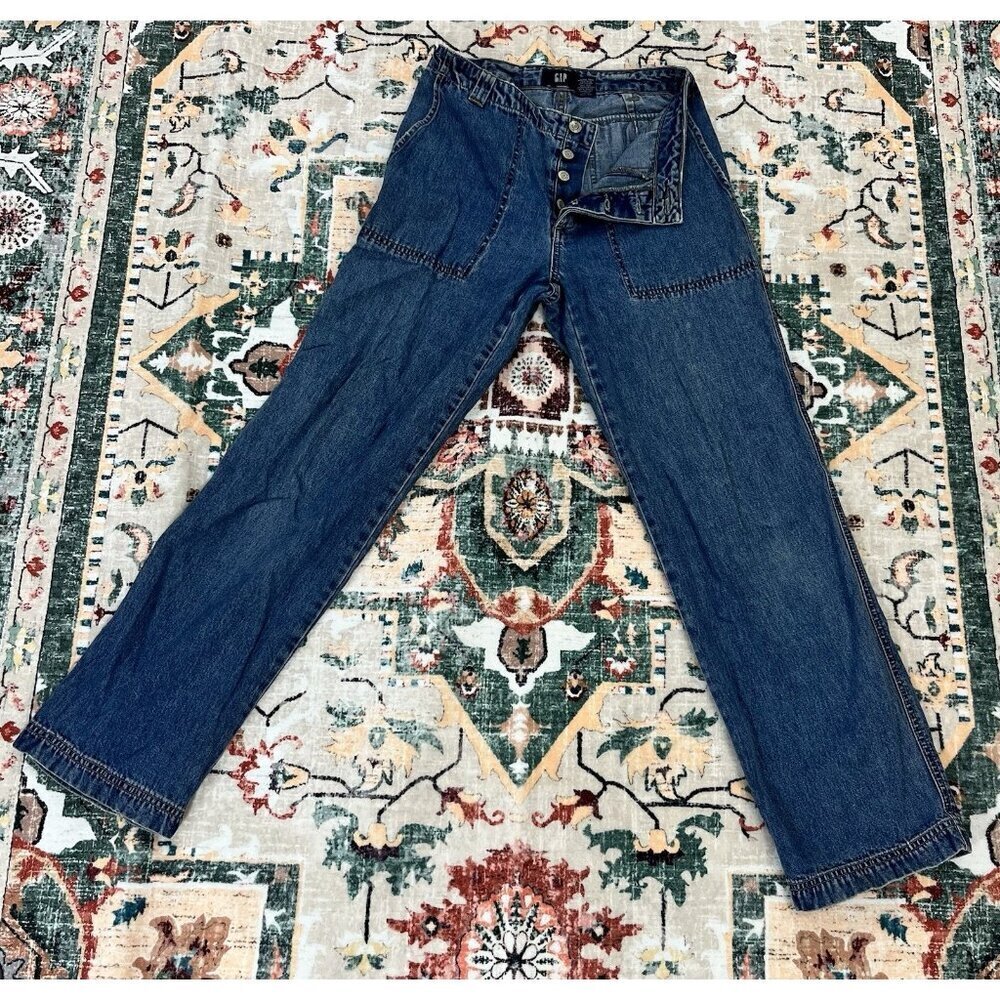 GAP Vintage Y2K/90s Cargo Pants Jeans Relaxed Fit Size 2 🩵 - Picture 1 of 4
